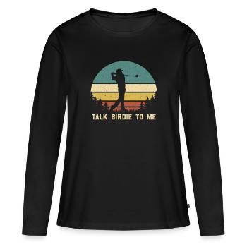 Retro Talk Birdie To Me - Golf Golfer Golfen - T-shirt manches longues Premium bio Femme - noir - Devant - Julia (174cm)