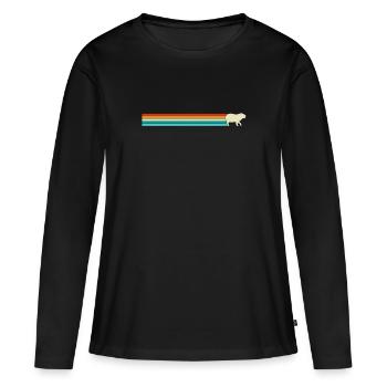 Rétro Capybara Silhoutte - Capybaras - T-shirt manches longues Premium bio Femme - noir - Devant - Julia (174cm)