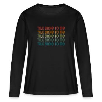 Retro Talk Birdie To Me - Golf Golfer Golfen - T-shirt manches longues Premium bio Femme - noir - Devant - Julia (174cm)