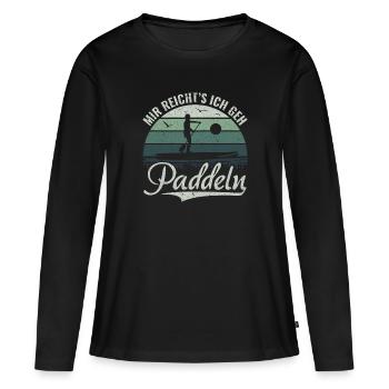 Rétro J’en ai assez je vais pagayer - SUP - T-shirt manches longues Premium bio Femme - noir - Devant - Julia (174cm)