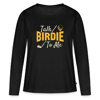 Retro Talk Birdie To Me - Golf Golfer Golfen - T-shirt manches longues Premium bio Femme - noir - Devant - Julia (174cm)