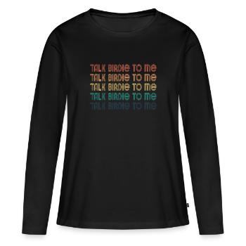 Retro Talk Birdie To Me - Golf Golfer Golfen - T-shirt manches longues Premium bio Femme - noir - Devant - Julia (174cm)