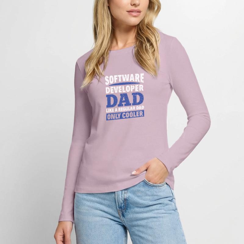 Software Developer Dad - Software Programmierer Frauen Premium Bio Langarmshirt