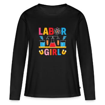 Labor Girl - Chemie Studium Chemikerin Laborantin - Frauen Premium Bio Langarmshirt - Schwarz - Vorne - Julia (174cm)