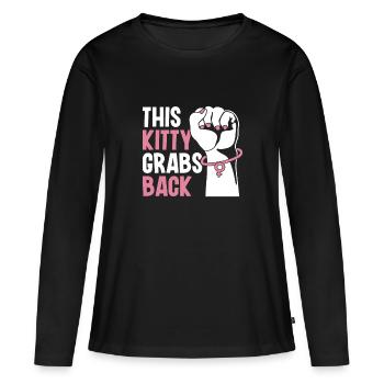 This Kitty Grabs Back - Feminismus Aktivismus - Frauen Premium Bio Langarmshirt - Schwarz - Vorne - Julia (174cm)