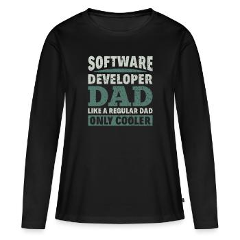 Software Developer Dad - Software Programmierer - Frauen Premium Bio Langarmshirt - Schwarz - Vorne - Julia (174cm)