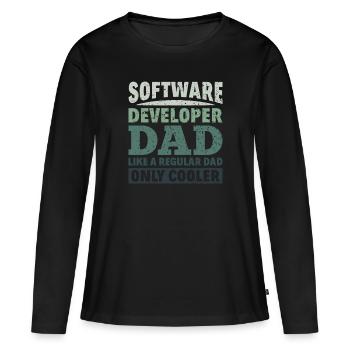 Software Developer Dad - Software Programmierer - Frauen Premium Bio Langarmshirt - Schwarz - Vorne - Julia (174cm)