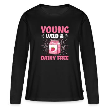 Jung Wild & Lactose-free - Intolerance to milk - Women's Premium Organic Long Sleeve Shirt - black - Front - Julia (174cm)