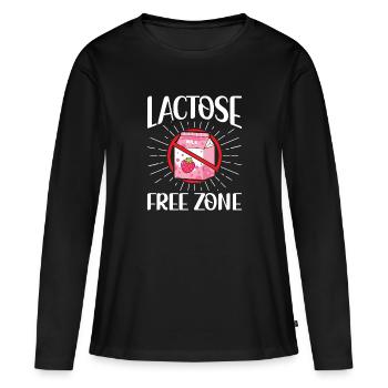 Lactose Free Zone - Intolerance Milk Cheese - Women's Premium Organic Long Sleeve Shirt - black - Front - Julia (174cm)