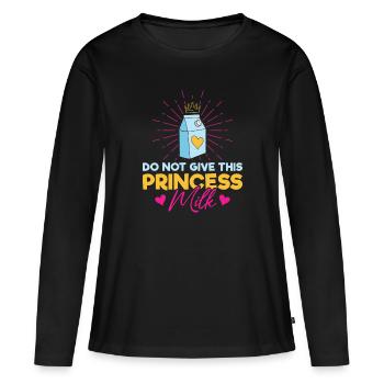 Lactose intolerance - intolerance milk cheese - Women's Premium Organic Long Sleeve Shirt - black - Front - Julia (174cm)