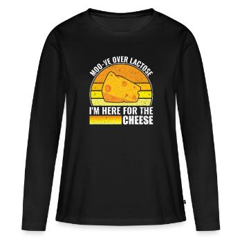 Moo-ve over lactose - I'm here for the Cheese - - Women's Premium Organic Long Sleeve Shirt - black - Front - Julia (174cm)