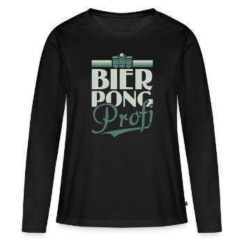 Bier Pong Profi - Bierpong Saufen Bier Pong - Frauen Premium Bio Langarmshirt - Schwarz - Vorne - Julia (174cm)