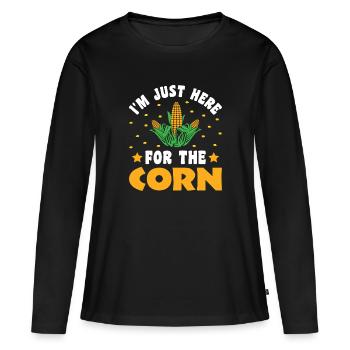 I'm Just Here For The Corn - Corn Farmer Farmer - Women's Premium Organic Long Sleeve Shirt - black - Front - Julia (174cm)