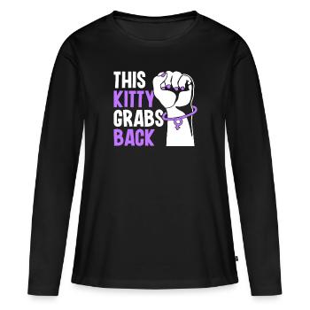 This Kitty Grabs Back - Feminismus Aktivismus - Frauen Premium Bio Langarmshirt - Schwarz - Vorne - Julia (174cm)