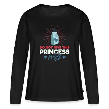 Lactose intolerance - intolerance milk cheese - Women's Premium Organic Long Sleeve Shirt - black - Front - Julia (174cm)