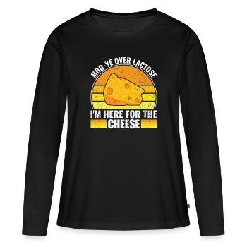 Moo-ve over lactose - I'm here for the Cheese - - Women's Premium Organic Long Sleeve Shirt - black - Front - Julia (174cm)