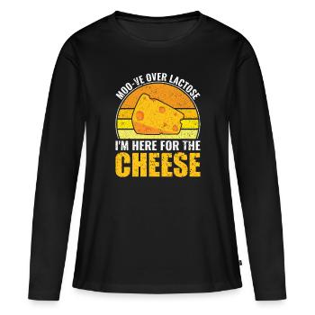 Moo-ve sur le lactose - Je suis ici pour le fromage - - T-shirt manches longues Premium bio Femme - noir - Devant - Julia (174cm)