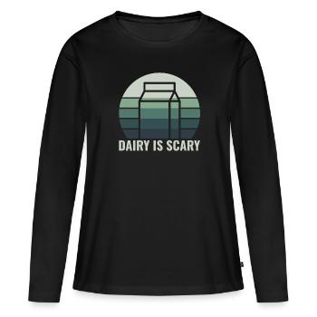Dairy is Scary - Intolerance Milk Cheese - Women's Premium Organic Long Sleeve Shirt - black - Front - Julia (174cm)