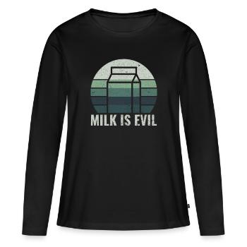 Dairy is Scary - Intolerance Milk Cheese - Women's Premium Organic Long Sleeve Shirt - black - Front - Julia (174cm)