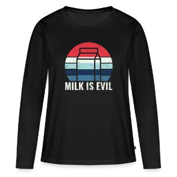 Dairy is Scary - Intolerance Milk Cheese - Women's Premium Organic Long Sleeve Shirt - black - Front - Julia (174cm)