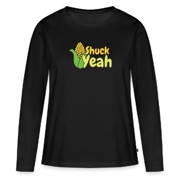 Shuck yes- Corn Farmer Farmer Corn Grain - Women's Premium Organic Long Sleeve Shirt - black - Front - Julia (174cm)
