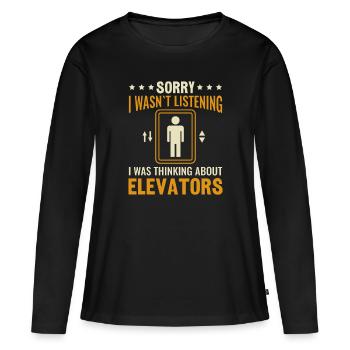 Elevator Mechanic - Aufzug Fahrstuhl Aufzugmonteur - Women's Premium Organic Long Sleeve Shirt - black - Front - Julia (174cm)