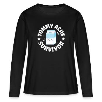 Lactose intolerance - intolerance milk cheese - Women's Premium Organic Long Sleeve Shirt - black - Front - Julia (174cm)