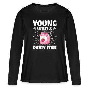 Jung Wild & Lactose-free - Intolerance to milk - Women's Premium Organic Long Sleeve Shirt - black - Front - Julia (174cm)