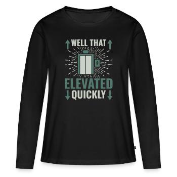 Elevator Mechanic - Aufzug Fahrstuhl Aufzugmonteur - Women's Premium Organic Long Sleeve Shirt - black - Front - Julia (174cm)