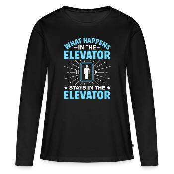 Elevator Mechanic - Aufzug Fahrstuhl Aufzugmonteur - Women's Premium Organic Long Sleeve Shirt - black - Front - Julia (174cm)
