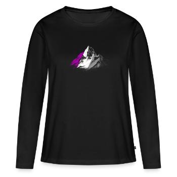 Subtiler asexueller Pride-Monat Bergwandern - Frauen Premium Bio Langarmshirt - Schwarz - Vorne - Julia (174cm)