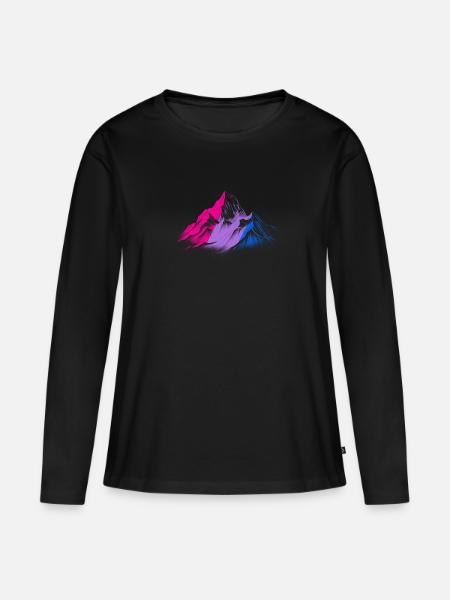 Subtiler bisexueller Pride Month Bergwandern - Frauen Premium Bio Langarmshirt - Schwarz