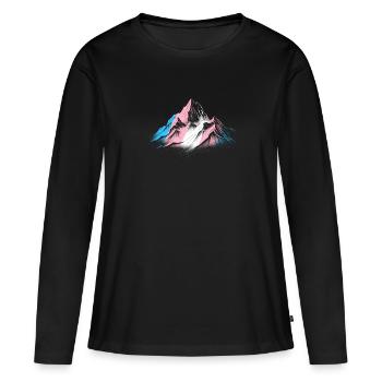 Subtiler Transgender-Pride-Monat Bergwandern - Frauen Premium Bio Langarmshirt - Schwarz - Vorne - Julia (174cm)