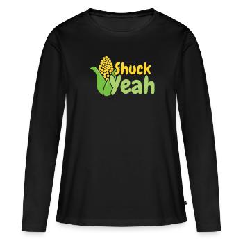 Shuck yes- Corn Farmer Farmer Corn Grain - Women's Premium Organic Long Sleeve Shirt - black - Front - Julia (174cm)