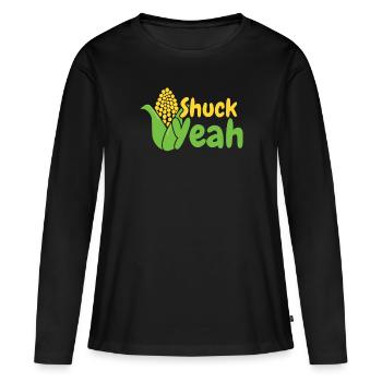 Shuck yes- Corn Farmer Farmer Corn Grain - Women's Premium Organic Long Sleeve Shirt - black - Front - Julia (174cm)