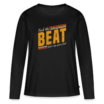 Sentez le Beat Jazz dans vos pieds - Jazz Musiker - T-shirt manches longues Premium bio Femme - noir - Devant - Julia (174cm)