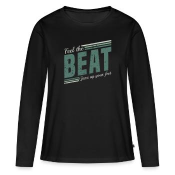 Sentez le Beat Jazz dans vos pieds - Jazz Musiker - T-shirt manches longues Premium bio Femme - noir - Devant - Julia (174cm)