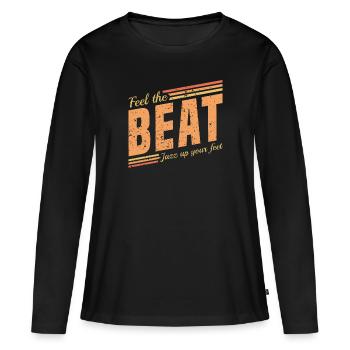 Sentez le Beat Jazz dans vos pieds - Jazz Musiker - T-shirt manches longues Premium bio Femme - noir - Devant - Julia (174cm)