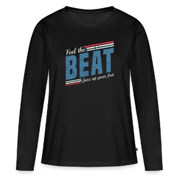 Sentez le Beat Jazz dans vos pieds - Jazz Musiker - T-shirt manches longues Premium bio Femme - noir - Devant - Julia (174cm)