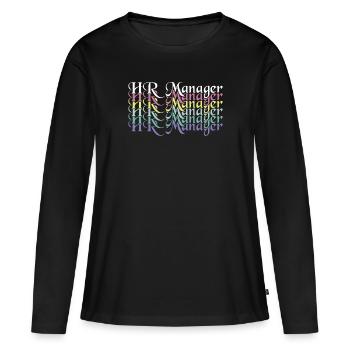 Half HR Manager Half Coffee - HR Management - Women's Premium Organic Long Sleeve Shirt - black - Front - Julia (174cm)