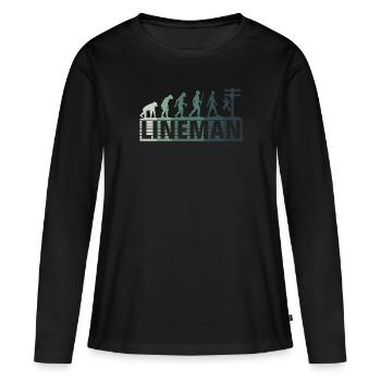 Retro Electrician Evolution - - Women's Premium Organic Long Sleeve Shirt - black - Front - Julia (174cm)