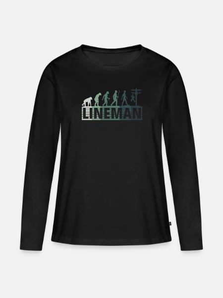 Retro Elektroinstallateur Evolution - - Frauen Premium Bio Langarmshirt - Schwarz