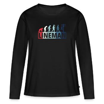 Retro Electrician Evolution - - Women's Premium Organic Long Sleeve Shirt - black - Front - Julia (174cm)