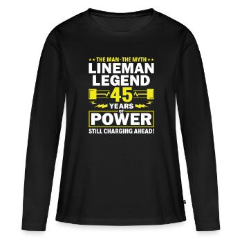 Lineman Legend - Celebrating 45 Years of Power! - Women's Premium Organic Long Sleeve Shirt - black - Front - Julia (174cm)