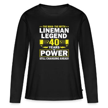 Lineman Legend - Celebrating 40 Years of Power! - Women's Premium Organic Long Sleeve Shirt - black - Front - Julia (174cm)