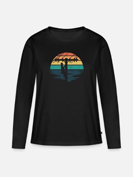 Retro Elektroinstallateur - Leitungsmonteur - Frauen Premium Bio Langarmshirt - Schwarz
