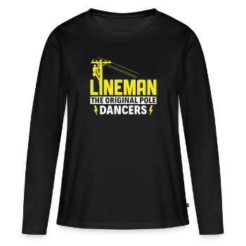 Lineman the Original Pole Dancers - - Frauen Premium Bio Langarmshirt - Schwarz - Vorne - Julia (174cm)