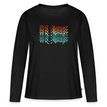 Half HR Manager Half Coffee - HR Management - Women's Premium Organic Long Sleeve Shirt - black - Front - Julia (174cm)