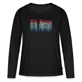 Half HR Manager Half Coffee - HR Management - Women's Premium Organic Long Sleeve Shirt - black - Front - Julia (174cm)