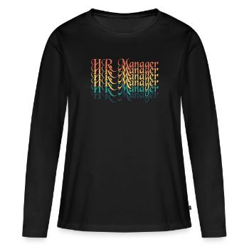 Half HR Manager Half Coffee - HR Management - Women's Premium Organic Long Sleeve Shirt - black - Front - Julia (174cm)